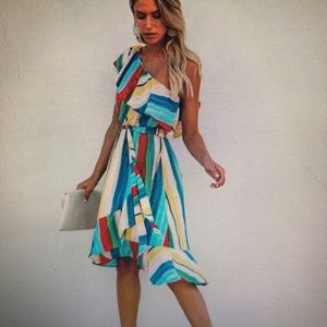 New, never worn one shoulder dress